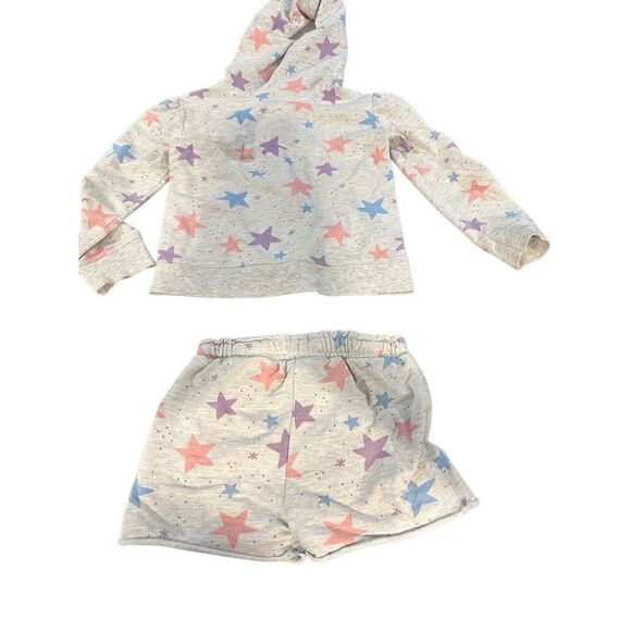 Sovereign code zip up hoodie shorts set of 2 grey stars sz 6 girls - Picture 5 of 6